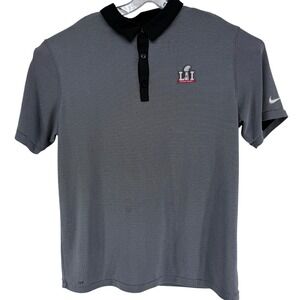 Nike Dri-Fit NFL Super Bowl LI Polo Shirt Mens Large Gray Houston 2017